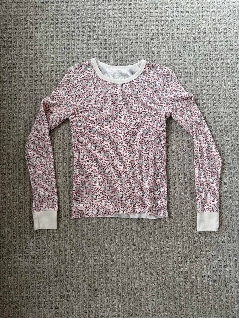 Winter Floral Thermal Long-Sleeve Top